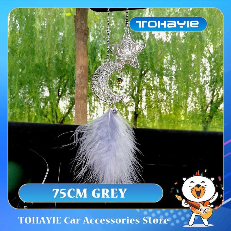 TOHAYIE Car Interior Rearview Mirror Hanging Decor Moon and Star Pendant Car Decoration Hanging Pendant Accessories