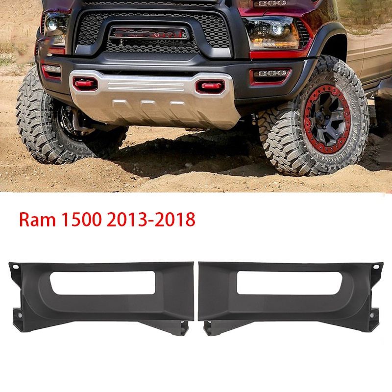 Auto Tow Hook Bezel Set Front Left Right Driver Passenger Side for Dodge Ram 1500 2013-2018 (for Steel Bumper Face Only)