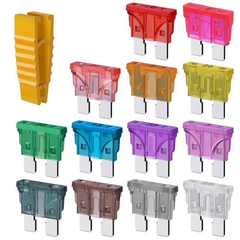 130Pcs Standard Blade Car Fuse Assortment,1A 2A 3A 4A 5A 7.5A 10A 15A 20A 25A 30A 35A 40A Auto Medium Blade Fuses Kit - Atc/Apr/Ato/Ats Automotive Fuse Assortment