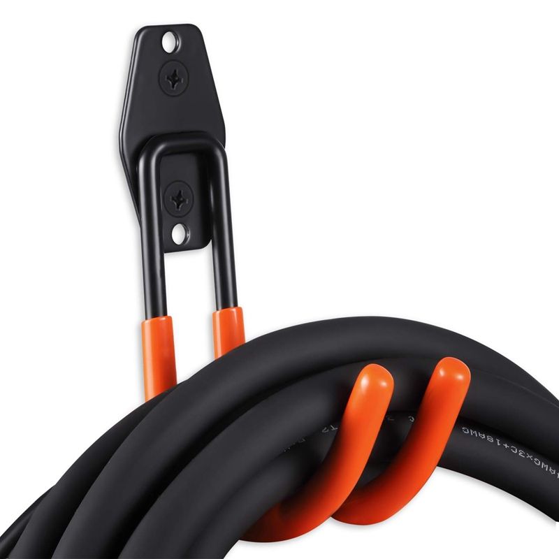 for EV Charger Wall J-Hook Compatible with Electric Vehicle (EV) Charging Cable - Extra Protection Leading To a Clutter-Free Space (Black)