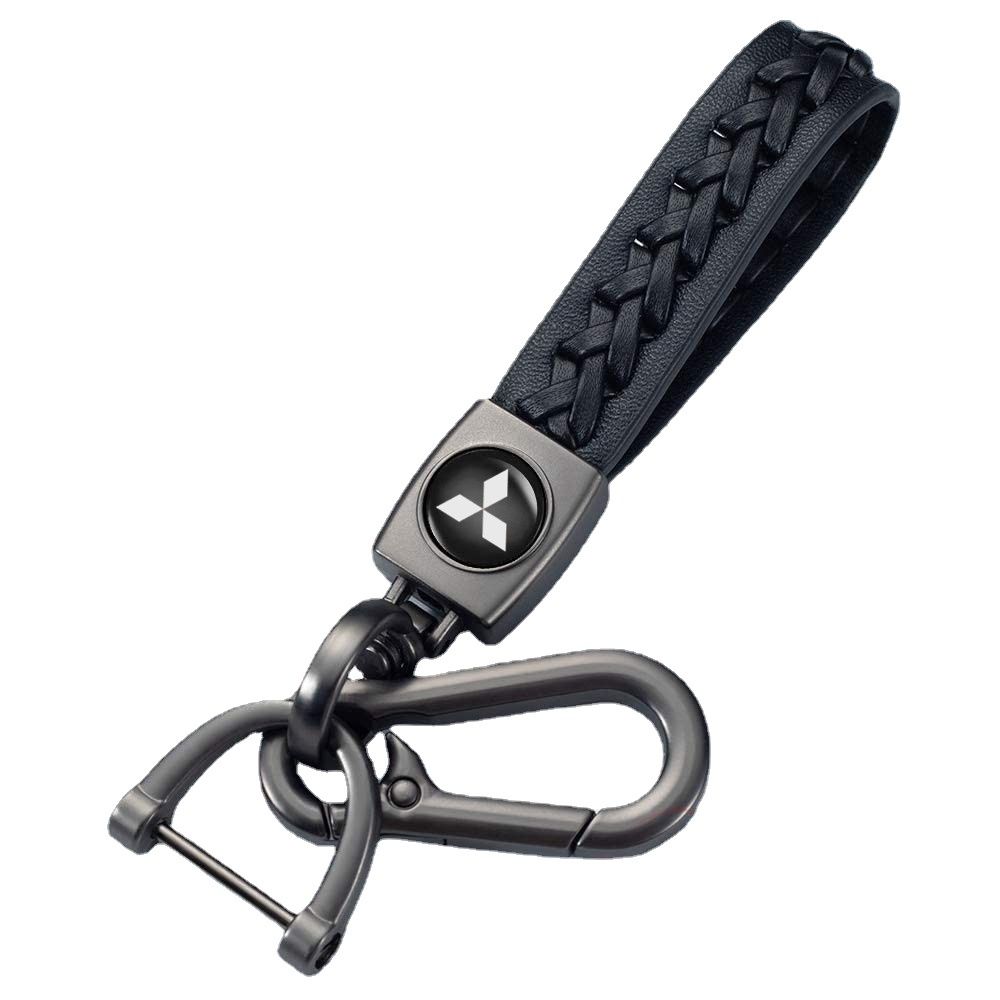 [NEW] black Boutique Soft Sheepskin Fashion Leather Metal Car Logo Keychain Key Fob for Honda