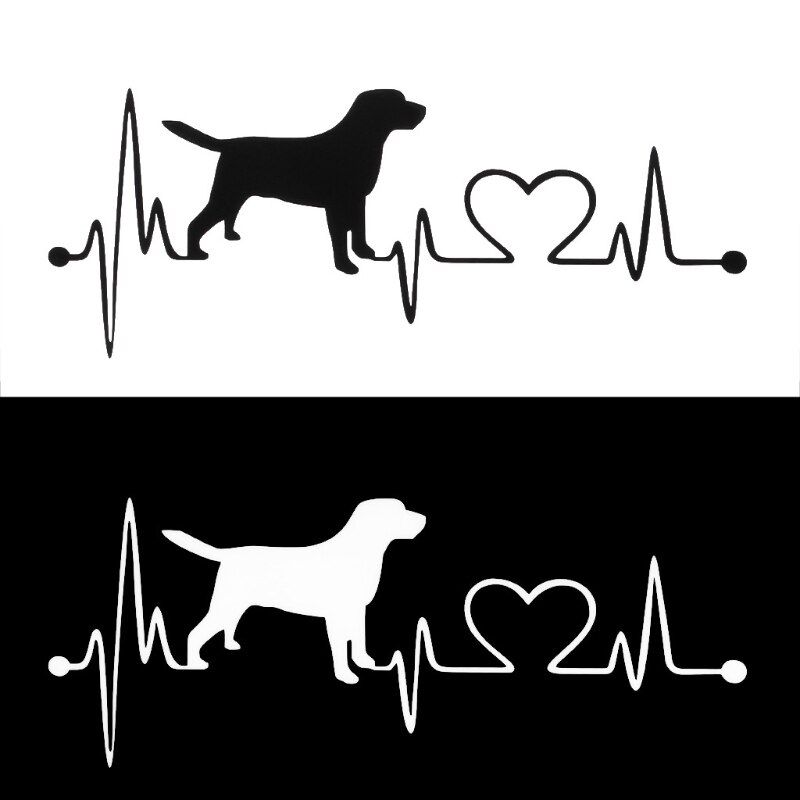 Labrador Retriever Heartbeat Love Decal Car Sticker Creative Auto Accessories