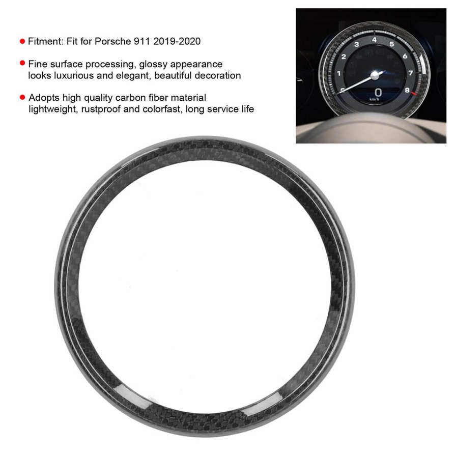 Dashboard Instrument Ring Console Display Trim Frame Cover Carbon Fiber Fit for Porsche 911 19‑20
