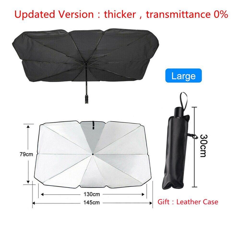 Foldable Car Windshield SunShade Umbrella Interior Heat Insulation Parasol Car Sun Visor Front Windshield Sun Shade UV Cover-Large