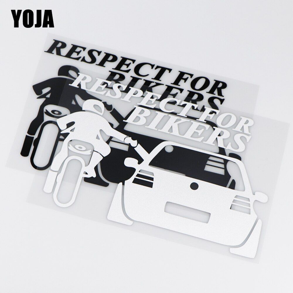 YOJA 20X13CM RESPECT FOR BIKERS Vinyl Car Sticker Decal Cartoon Pattern ZT2-0020