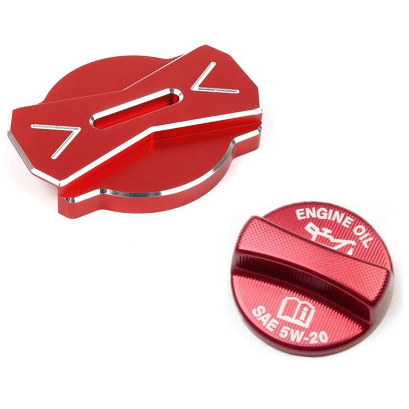 JAERBEE Aluminium Alloy Engine Oil Cap Radiator Cover Trim Decorative for Dodoge Challenger Charger 2011-2021 Car Accessories