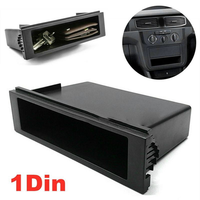 BRADOO- Universal Car Double 1 Din Dash Cup Holder Storage Box Plastic for Stereo Radio