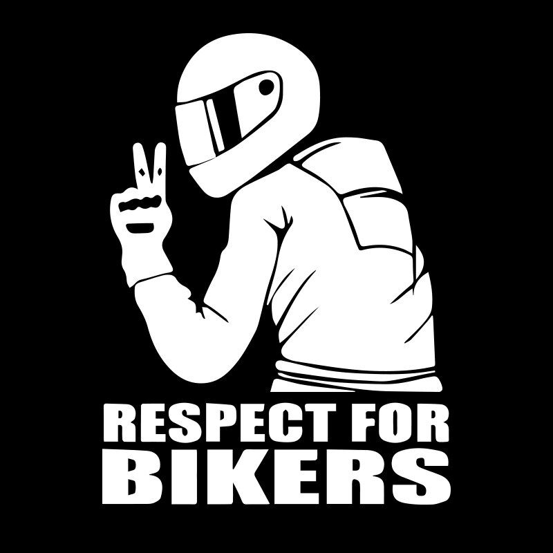 white 14x19cm respect biker car sticker funny car high viscosity sticker shape polyethylene applique 3D black laser For BMW Ben