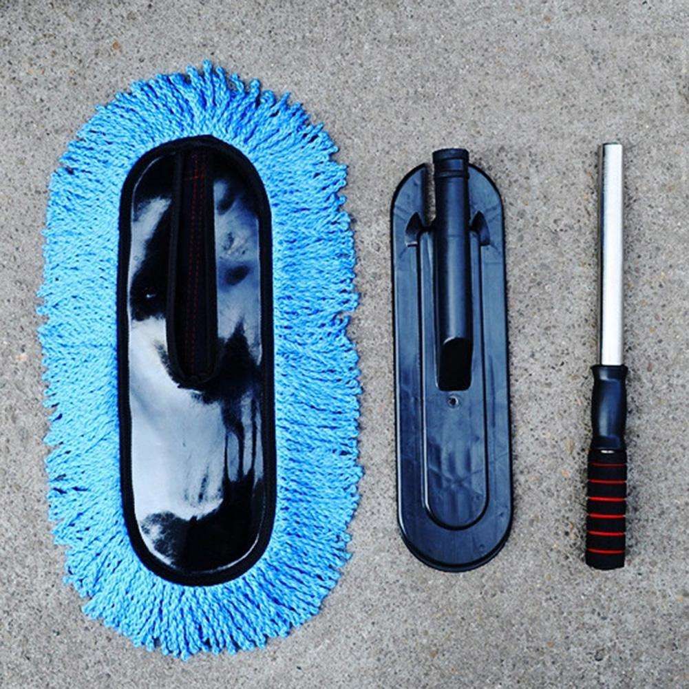 Car Wash Cleaning Brush Duster Dust Wax Mop Microfiber Telescoping Dusting Tool