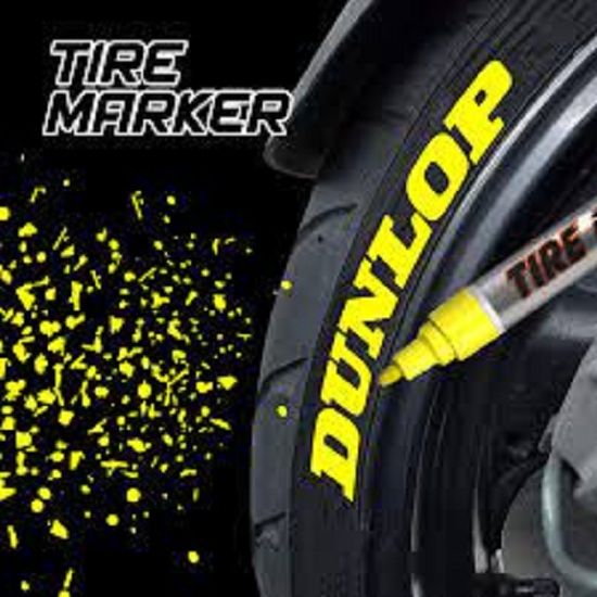 2pcs Tyre Marker waterproof tire tread rubber fabric paint metal face Permanent  Paint Marker Pen colour-white,red,yellow
