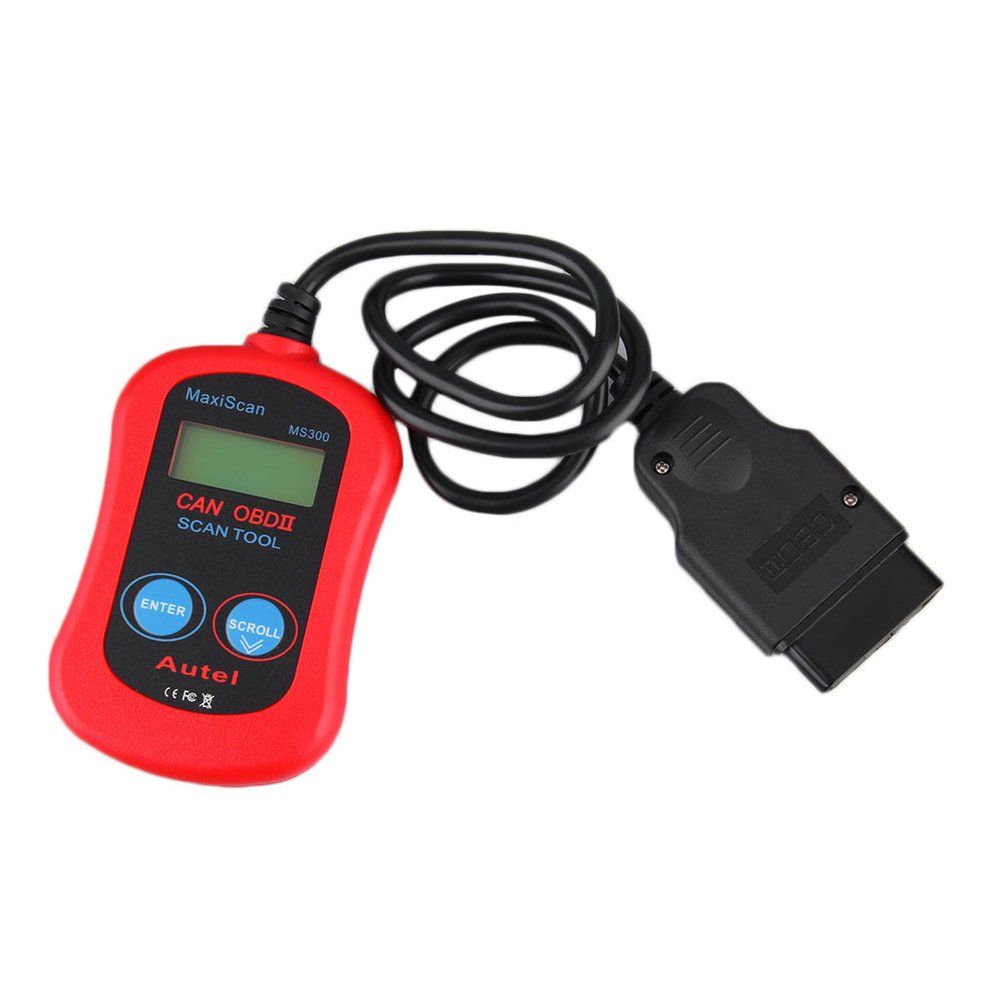 MS300 Car OBD2 CAN Diagnostic Scan Tool Code Reader for OBDII Vehicles - Red & Black