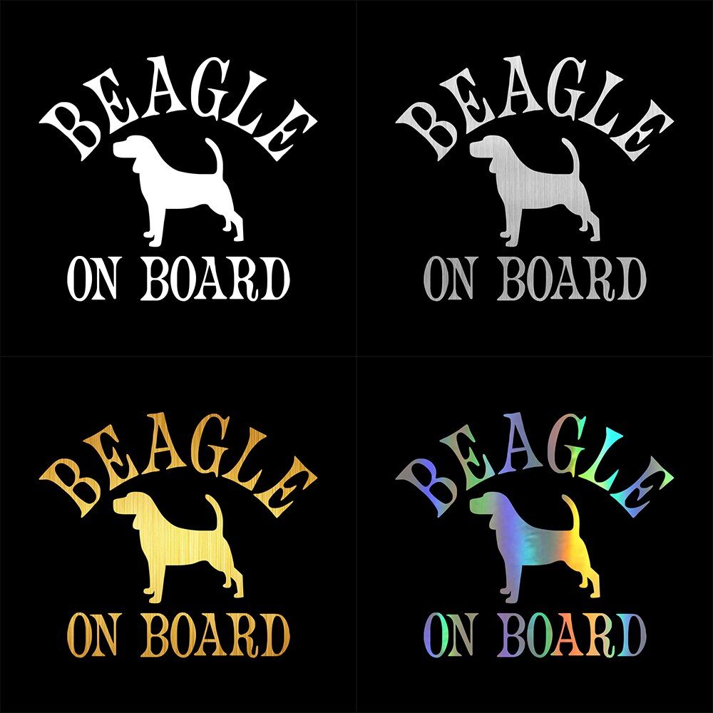 Tancredy  Beagle on board Car Bumper Stickers and Decals Car Styling Decoration Door Body Window Vinyl Stickers Car Accessories