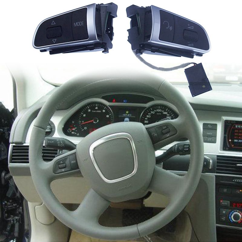 Car 4-Spoke Multifunctional Steering Wheel Button Switch For-Audi A6 C6 A4 B8 Q5 A3 A5 A8 Q7 4E0 951 527 4E0 951 527 AJ