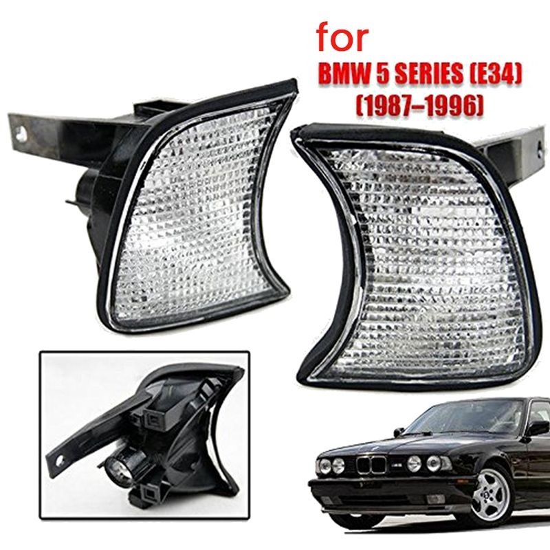 2Pcs Car Turn Signal Indicator Corner Light Lamp for-BMW 5-Series E34 1987-1996 63131384033 63131384034