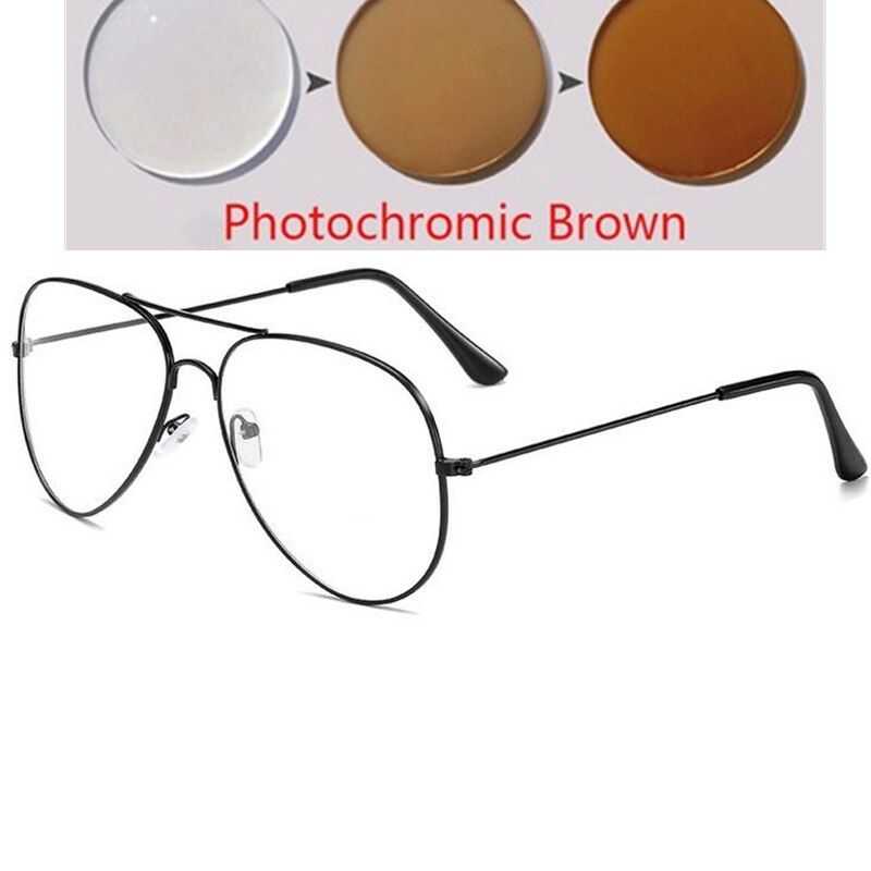 Cat Eye Prescription Sunglasses Men Polarized Classic Myopia Lens Metal Pilot Sunglasses Women  0 -0.5 -0.75 -1.0 -1.25 To -4.0