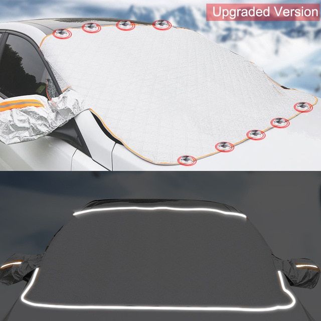 Car Front Snow Frost Cover Windshield Sunshade Protector Outdoor Waterproof Winter Anti Ice Auto Automobiles Exterior Cover-9 Magnet Reflective