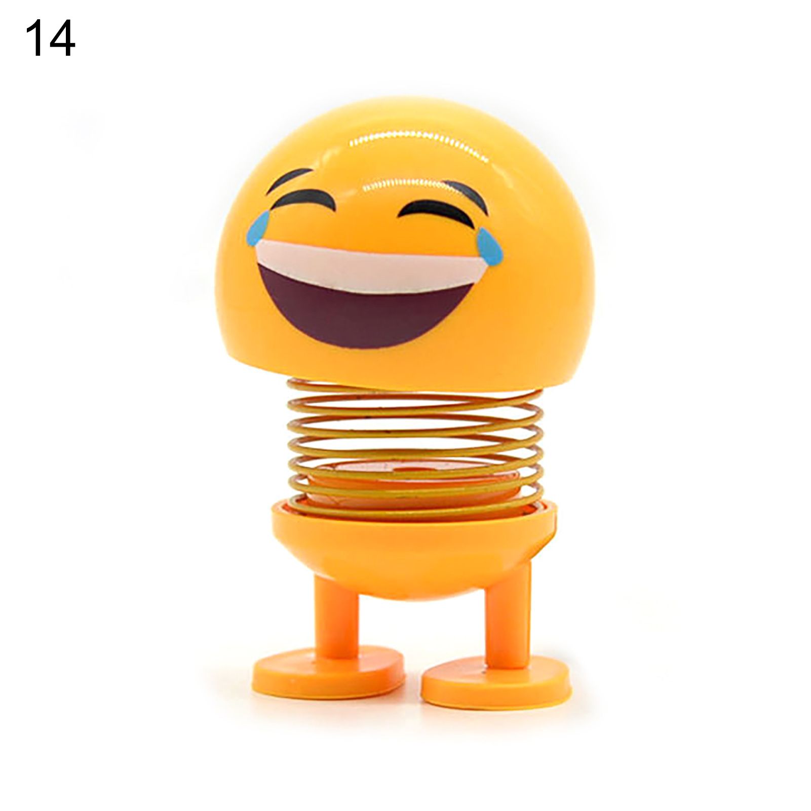 Smile Face Car Doll Springs Dancing Shaking Head Dashboard Ornament for Vehicles