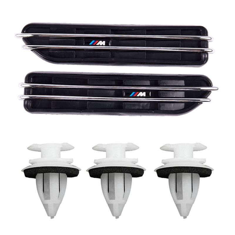 50Pcs Door Panel Clips with Seal Ring for BMW E34 E36 E38 E39 E46 X5 M3 M5 Z3 & 2Pcs Air Flow Side Fender Vents Mesh Sticker Grille for BMW E60 M5 E61 E39 E90 M3 E46