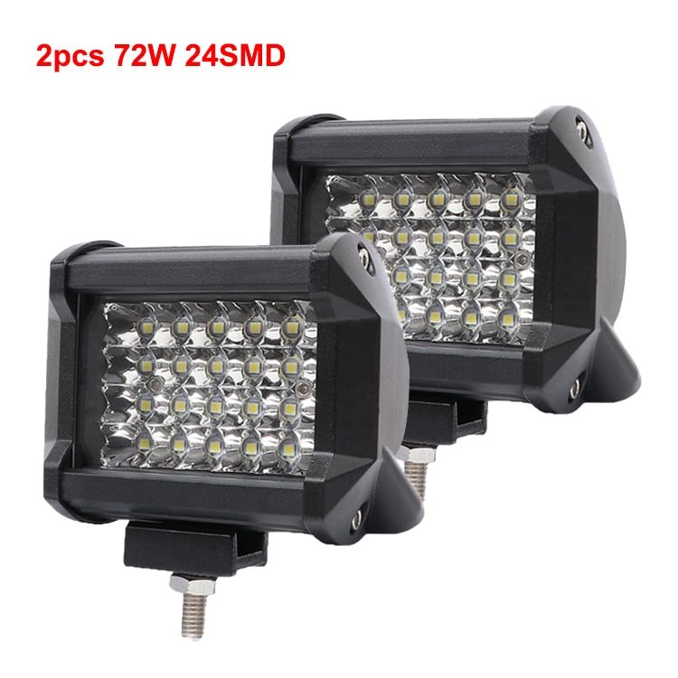 NLpear 12V 24V LED Offroad St Flood Combo LED Light /Work Light for Truck Car SUV 44x4 Boat ATV ra LED Headlights-2pc 144W led
