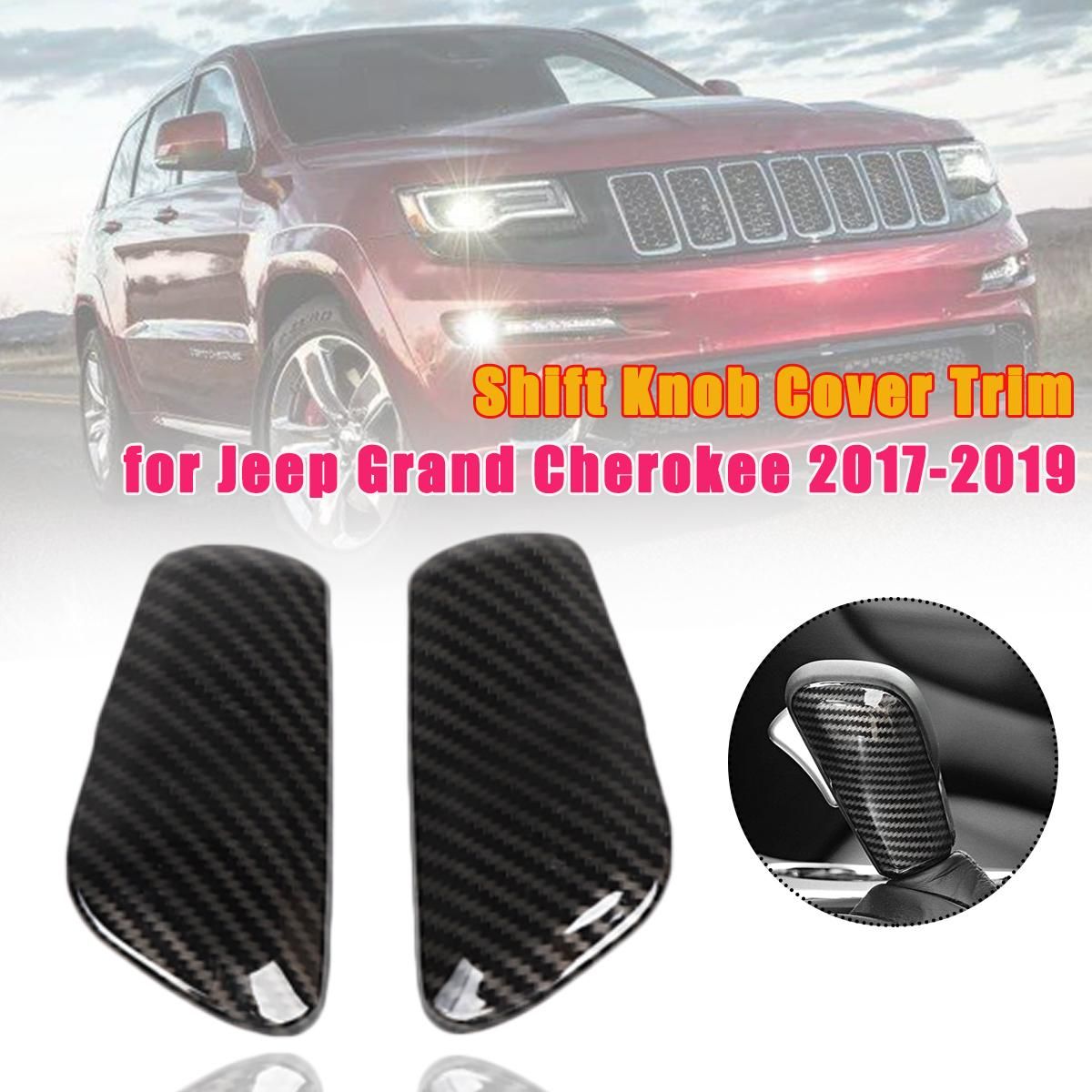 Carbon Fiber Gear Lever Shift Knob Cover Trim For Jeep Grand Cherokee 2017-2019
