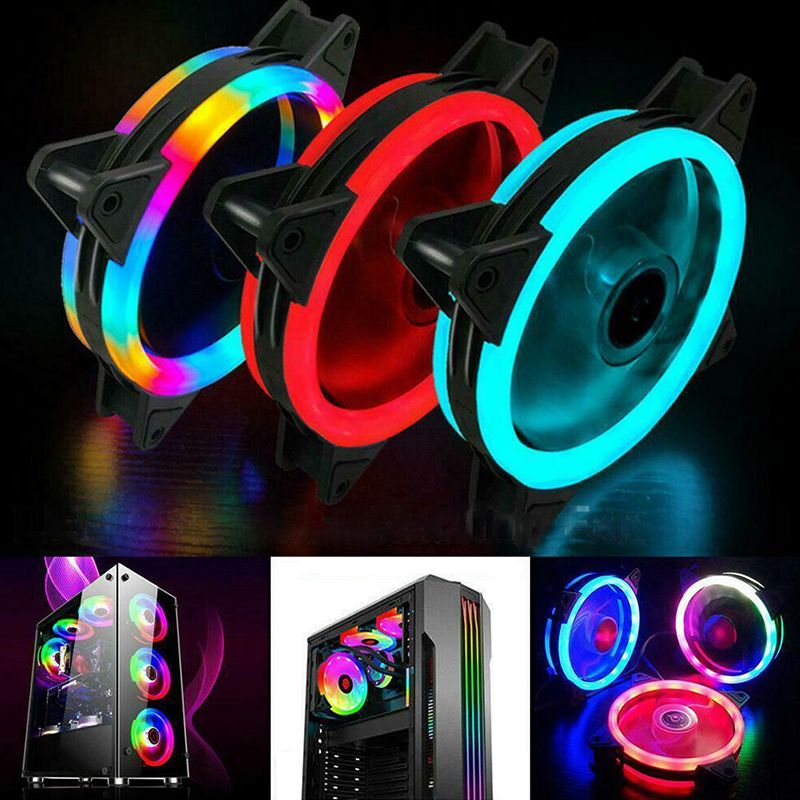 120mm pc computer Case Cooler Led color Fan 23DB Super Mute Light High Performance Cooler 1500 RPM PC Computer Case Fan