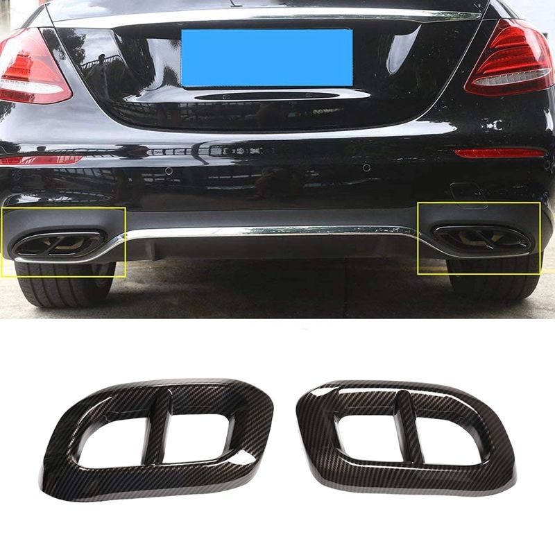 Car Exhaust Pipe Tail Cover Trim Rear Exhaust Muffler Panel Carbon Fiber Tail Throat Frame for Benz GLC GLE GLS 2020