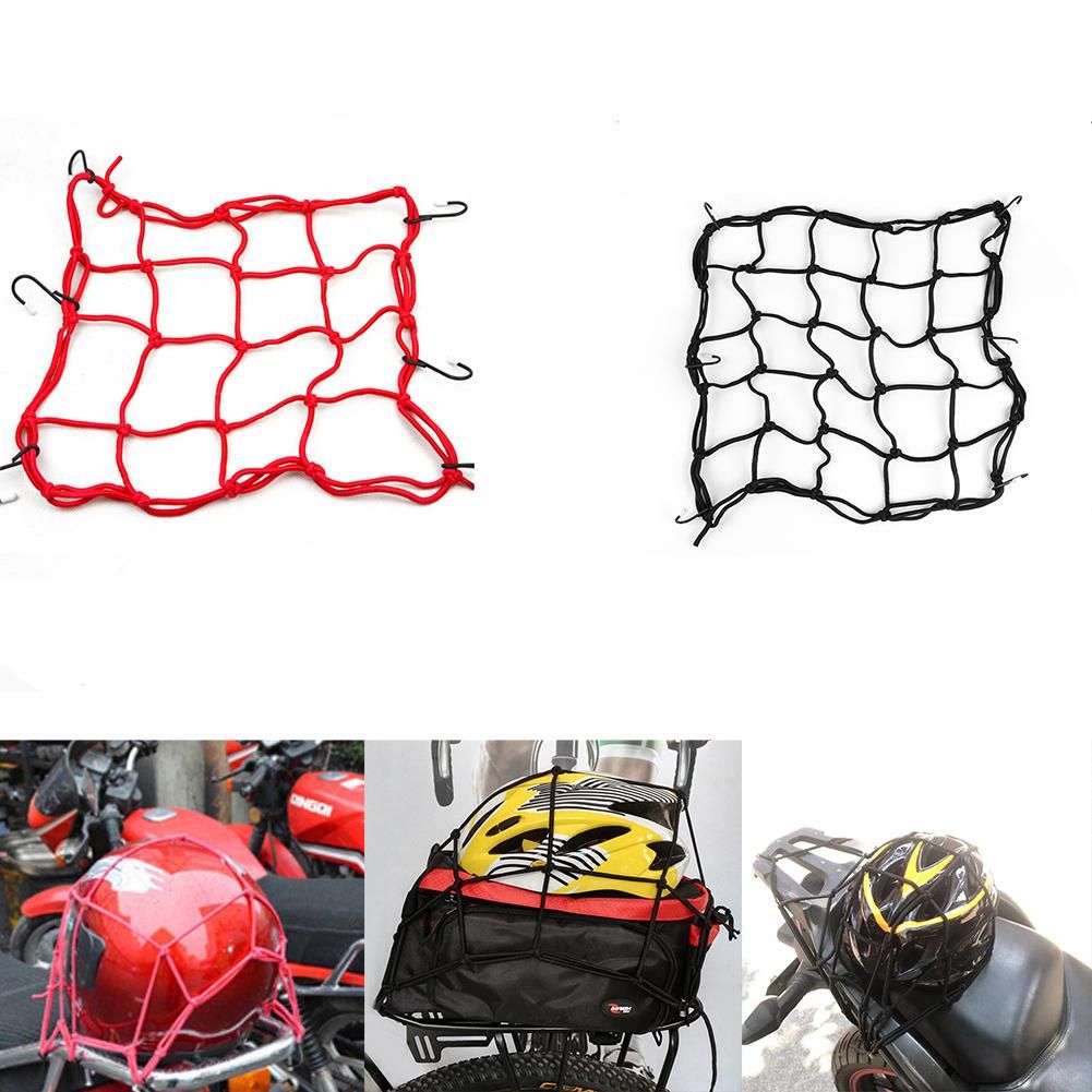 Universal Bungee Cargo Net Motorbike Helmet Mesh Storage Motorcycle Helmet Bungee Luggage Hold Down Storage Cargo Organiser Net