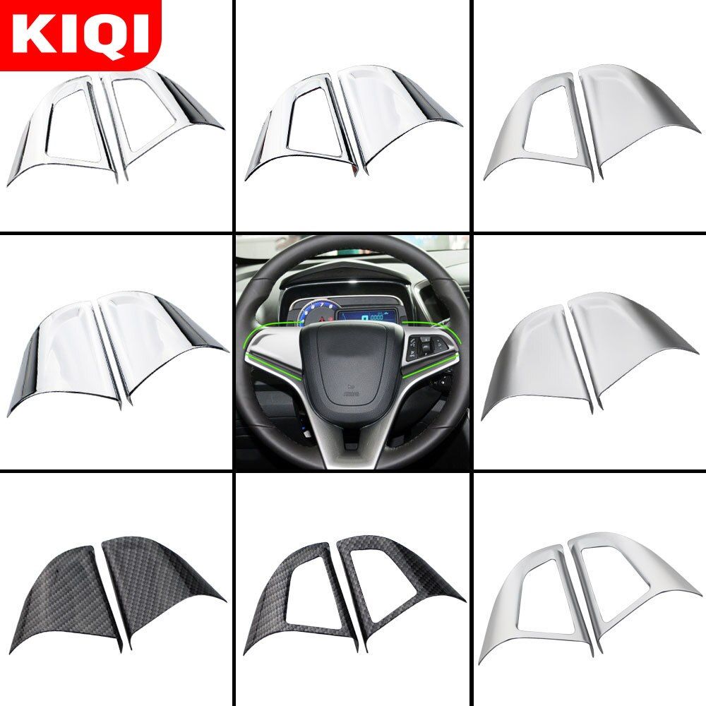 KIQI Car Interior Steering Wheel Trim Cover Fit for Chevrolet Orlando Steering Wheel Buttons Covers Sticker Accessories