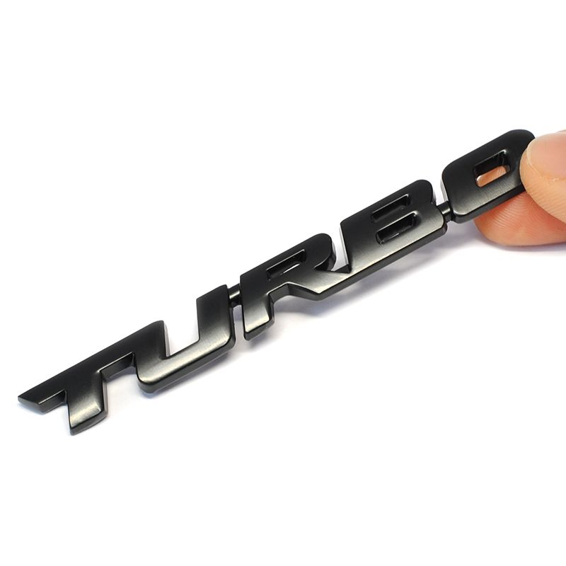8 PCS Car Alloy Modified Turbocharged TURBO Metal Car Sticker Sports Body Sticker Car Tail Label Side Decoration Sticker, Model: Large 12 X 1.4cm