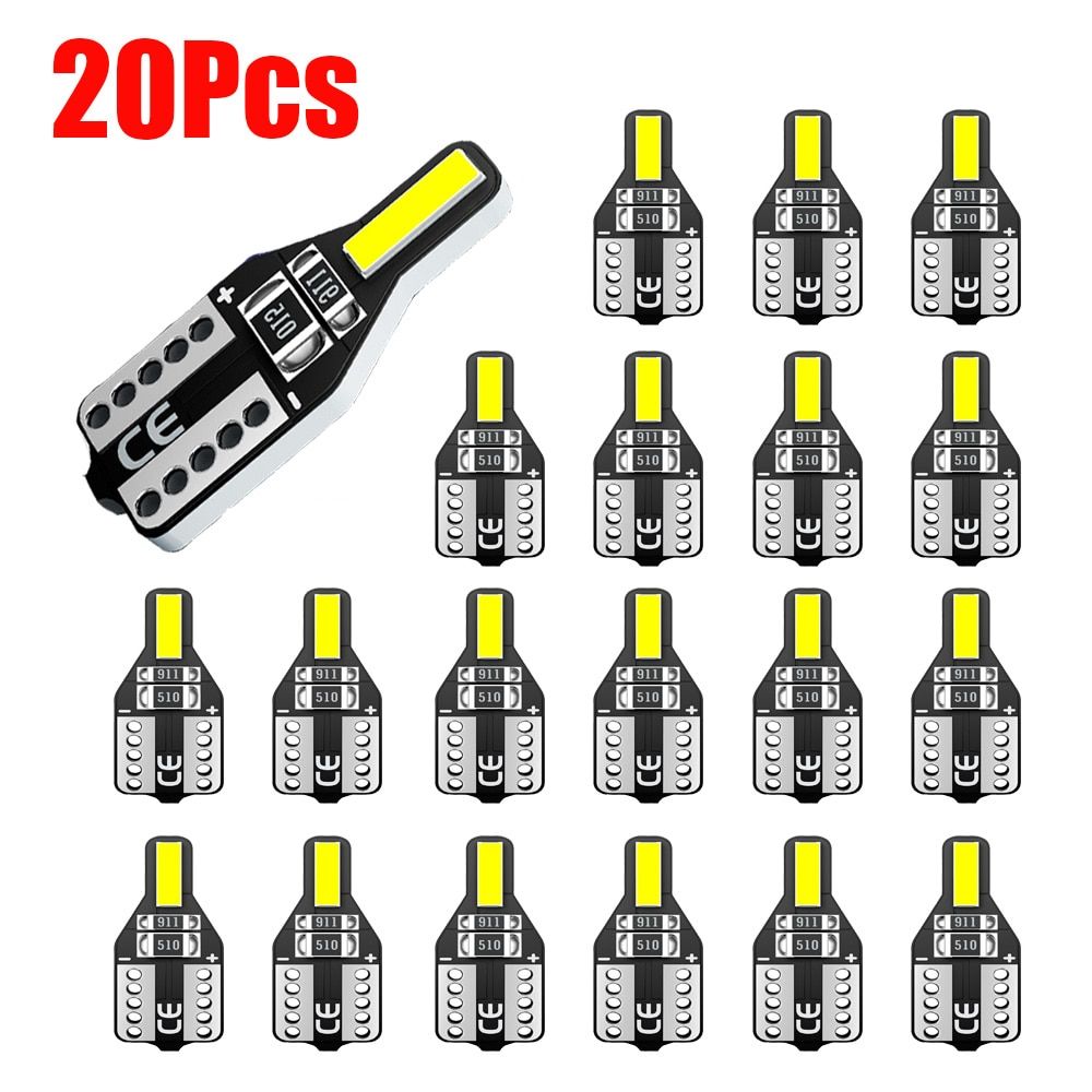 10/20Pcs Auto T10 Car Led Cold White 194 W5W LED 168 COB Car Super Bright Turn Side License Plate Light Lamp Bulb DC 12V For Car