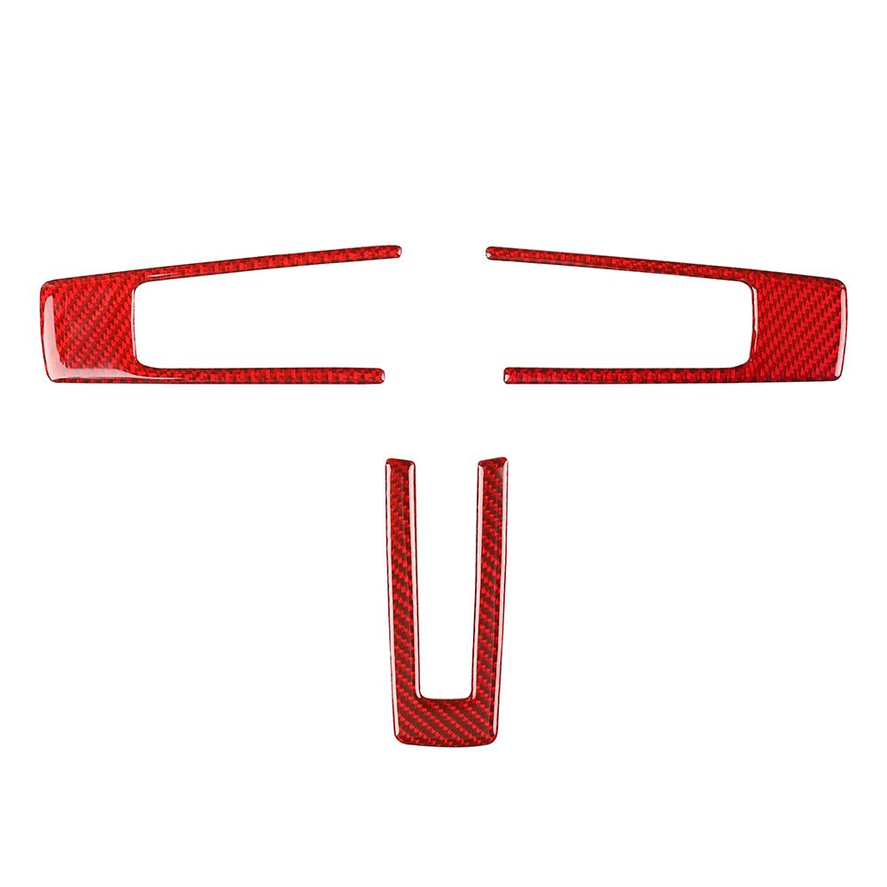 3Pcs Carbon Fiber Car Steering Wheel Sticker Auto Decor for Ford Mustang 09-13
