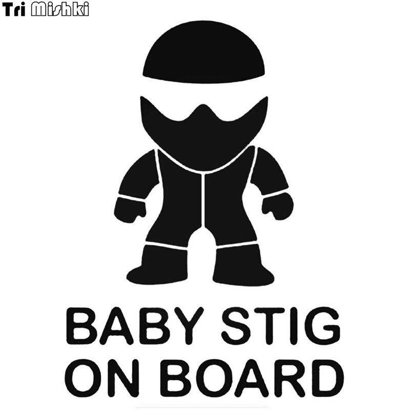 Tri Mishki LBH488# 15*11cm baby stig on board car sticker Vinyl Decals Motorcycle Accessories Stickers