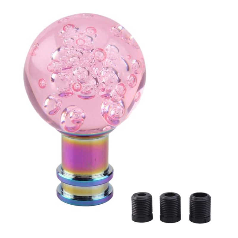 Universal Shift Knob Shift Lever Knob Acrylic Shift Knob Transparent Crystal Bubble Gear Shift Knob Pink