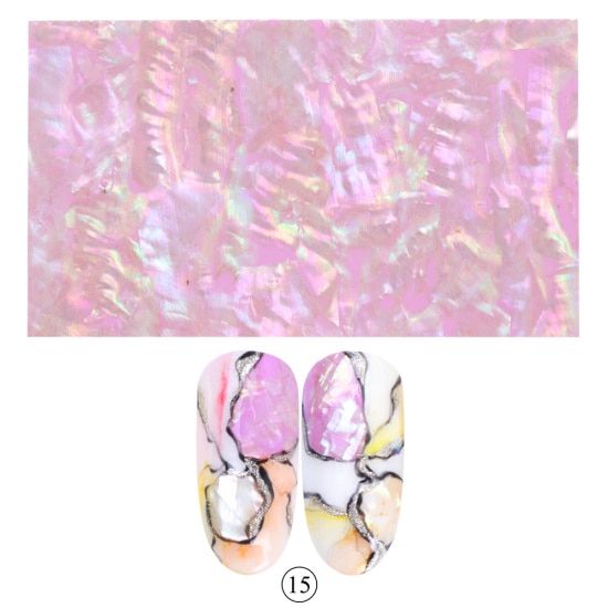 1pc 3D Abalone Shell Nail Sticker Gradient Pearl Shell Slice Slider Winter DIY Gel Polish Manicure Nail Art Decorations CH747-2