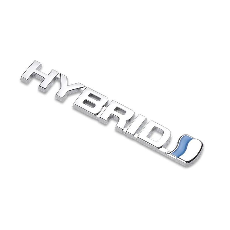 3D Metal Hybrid Letter Car Badge Stickers Decal for For Hybrid Toyota Camry Rav4 Reiz Lexus BMW Audi Honda Auto Car side Emblem 1 pc
