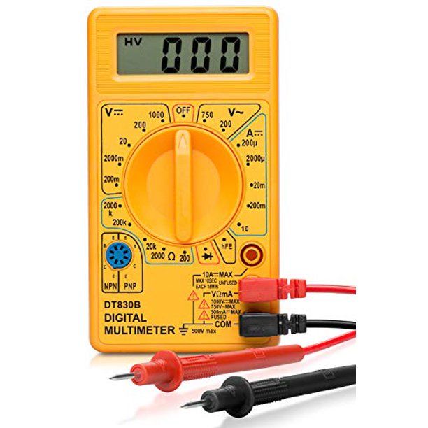 HILTEX 40508 Digital Multimeter | Diode and Transistor Tester | AC/DC Volt Test | Test Probes | Voltmeter | Multitasker |Volt/OHM Meter