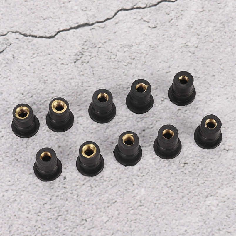 Windshield Bolts 10Pcs Rubber Well Nuts 5mm/0.2in Motorbikes SE