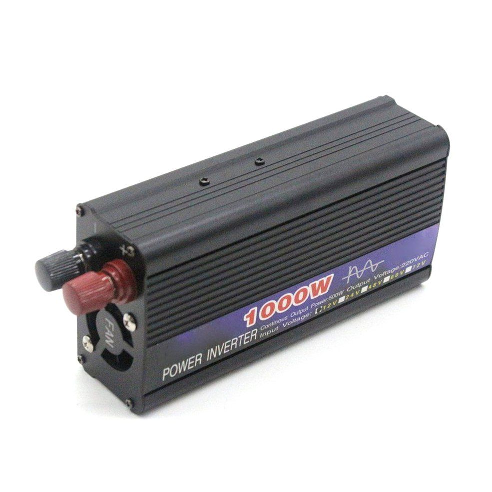 1000w Pure Sine Wave Inverter Smart Power Inverter Single Digital Display Car Inverter Conversion Booster-Black