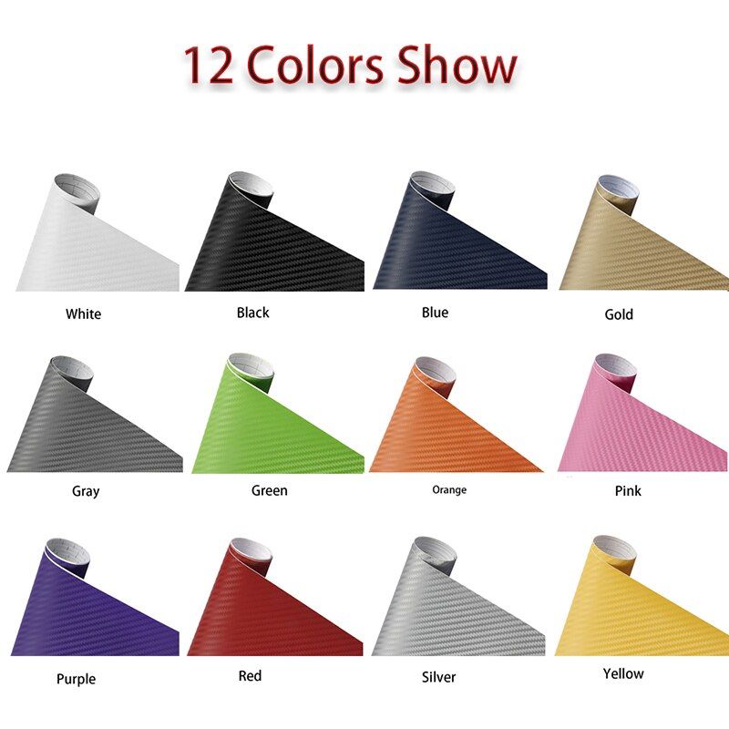 127cm*30cm Waterproof Car 3D Carbon Fiber Sticker Vinyl Decal Car Styling Decorative Roll Wrap Sticker DIY Film Sheet