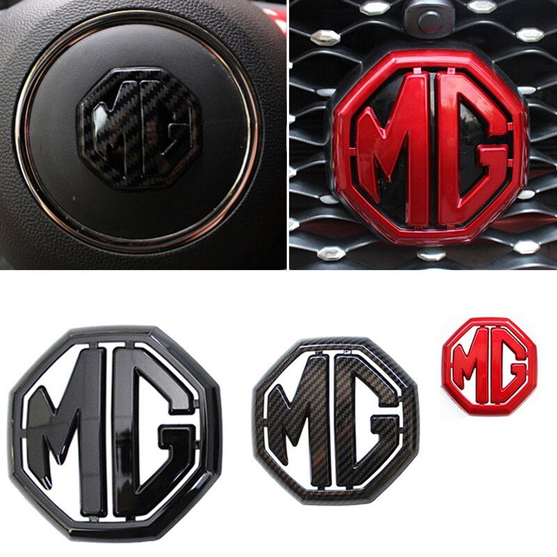 3 Colors For 2017 2018 2019 MG ZS Morris Garage ABS Car Label Emblem Head Grille Rear Steering Wheel Sticker Replacement