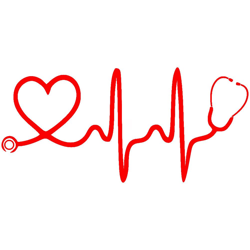 Stethoscope Love Heart Car Vehicle Body Window Reflective Decals Sticker Decor