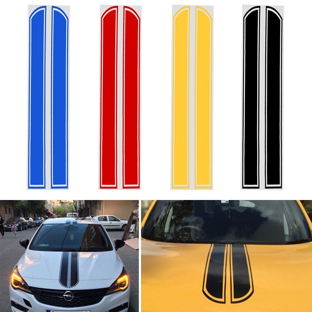 Chunm 130x24cm Car Stickers and Decals Car Styling Auto Motorcycle Sticker Hood Engine Cover DIY Stripe Decoration Reflective