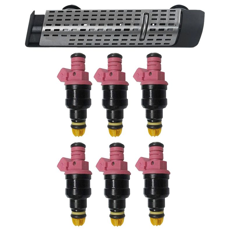 7 Pcs Car Accessories: 6 Pcs Fuel Injector Nozzle & 1 Pcs Air Freshener Aluminum Alloy Holder with 4 Fragrance Stick