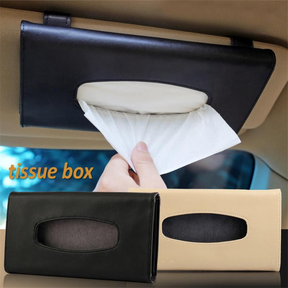 car sun visor pu leather tissue box