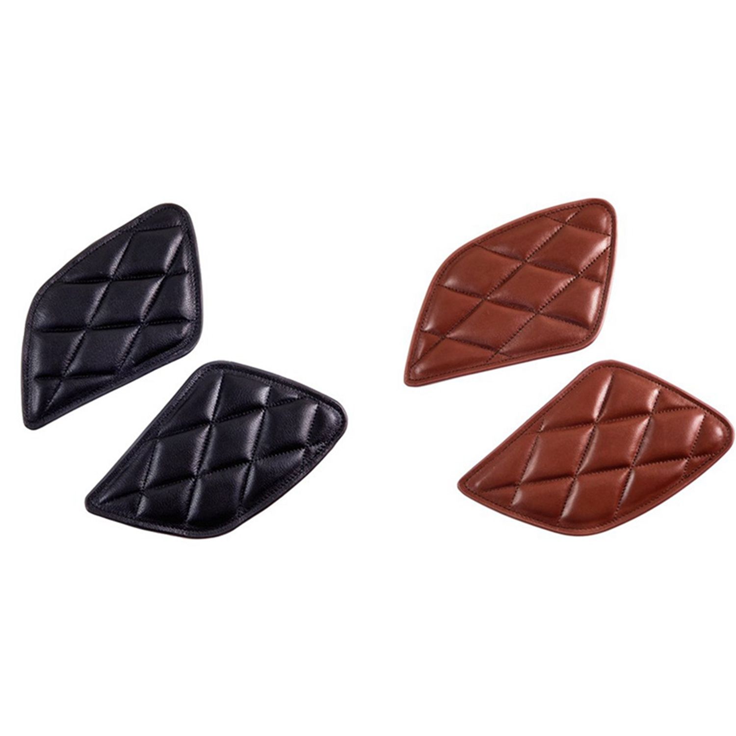 2PCS Motorbike Tank Protection Vintage Decoration Cafe Racer Style Knee Grip Moto Tank Pad(Brown & Black)
