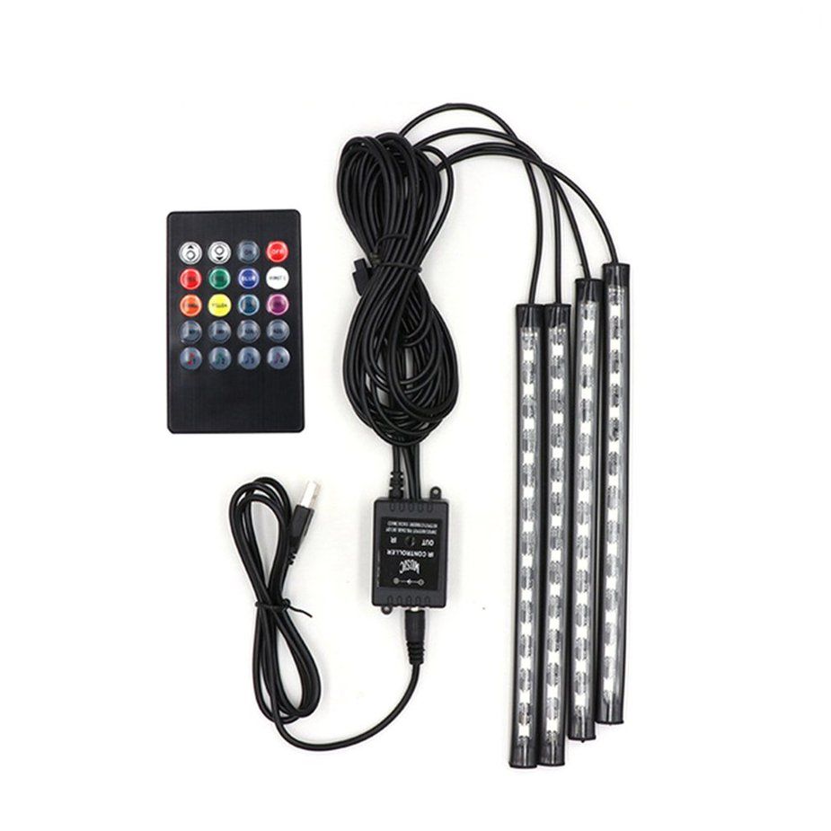Auto Interior LED Decorative Atmosphere Lamp Colorful Voice Controlled Lamp Car Foot Light Ambient Lamp