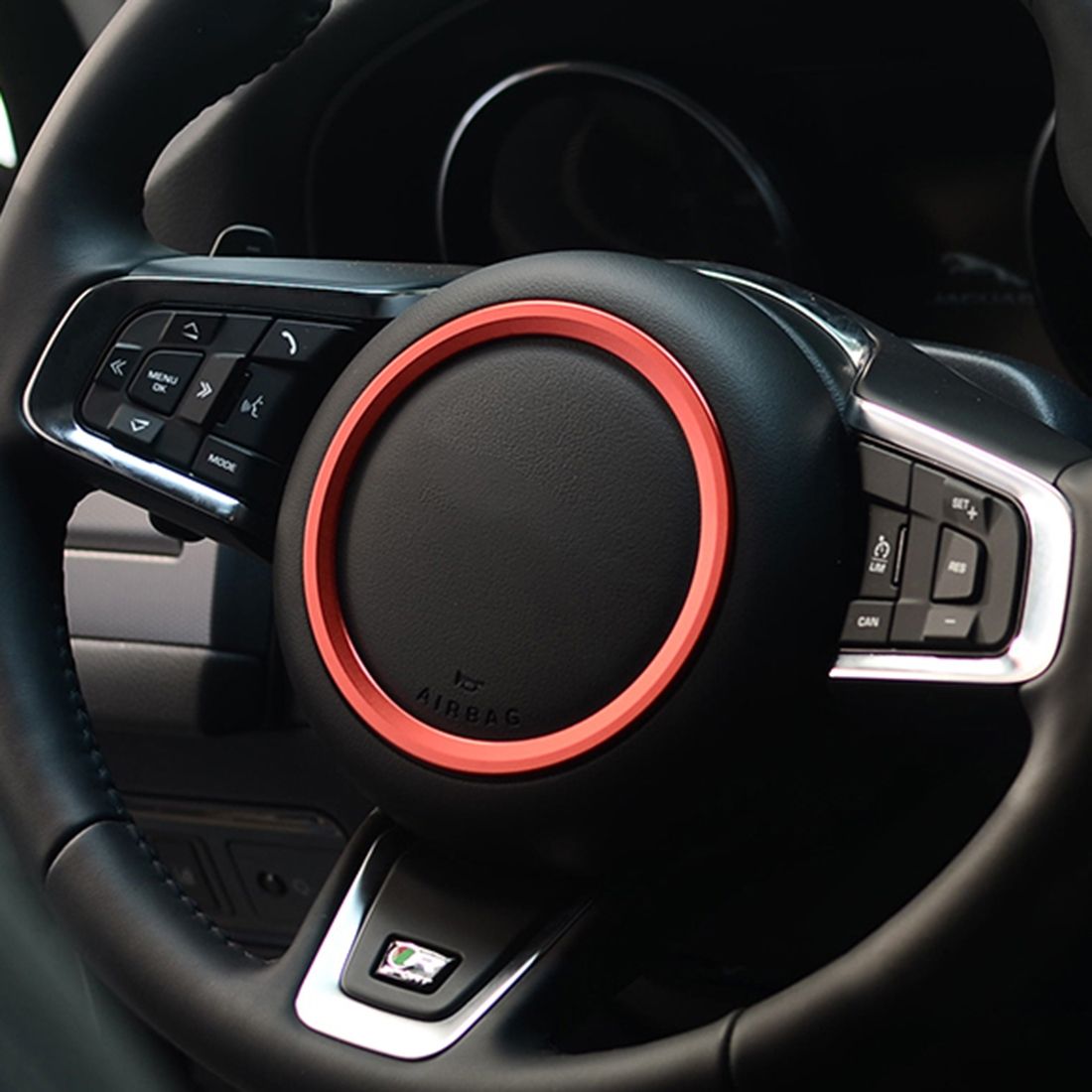 Car Auto Steering Wheel Aluminum Alloy Ring Cover Trim Sticker Decoration for Jaguar