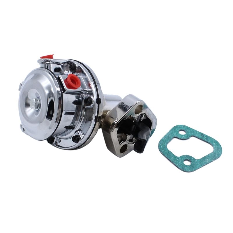 for Chevy Small Block V8 Mechanical Fuel Pump - Two Valve 80 GPH 8 PSI - SBC (262-400), Chrome Car Accessories