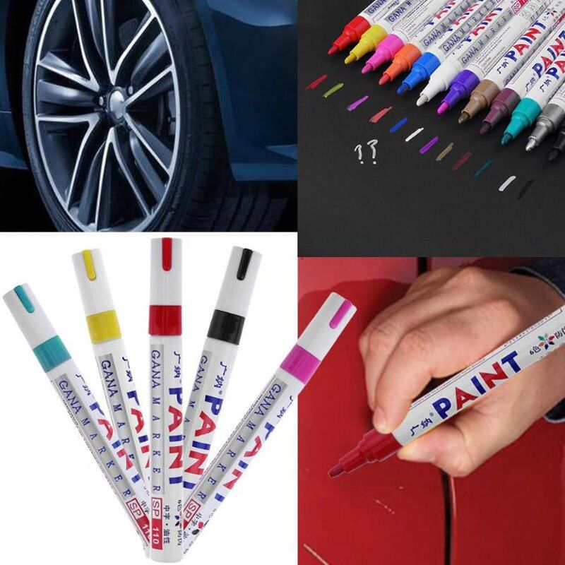 Waterproof Car Paint Pen Scratch Repair Pen Remover Painting Paint Marker Pen Car Tyre Tire Tread Rubber 4 Colors