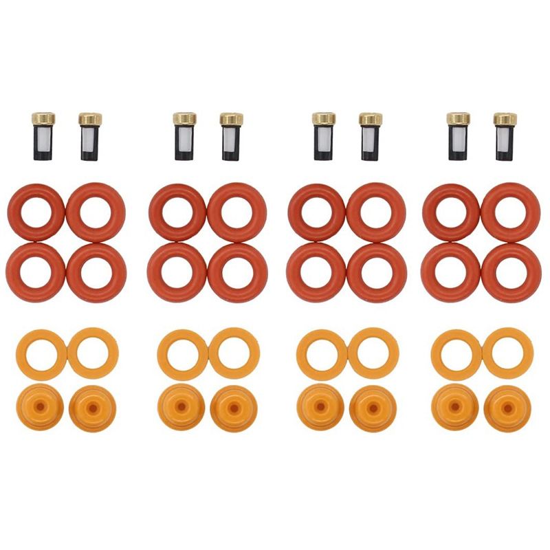Fuel Injector Repair Kit for Ford V8 5.4L 4.6L, Lincoln and Mercury - ORings Basket Filter Spacer Pintle Cap